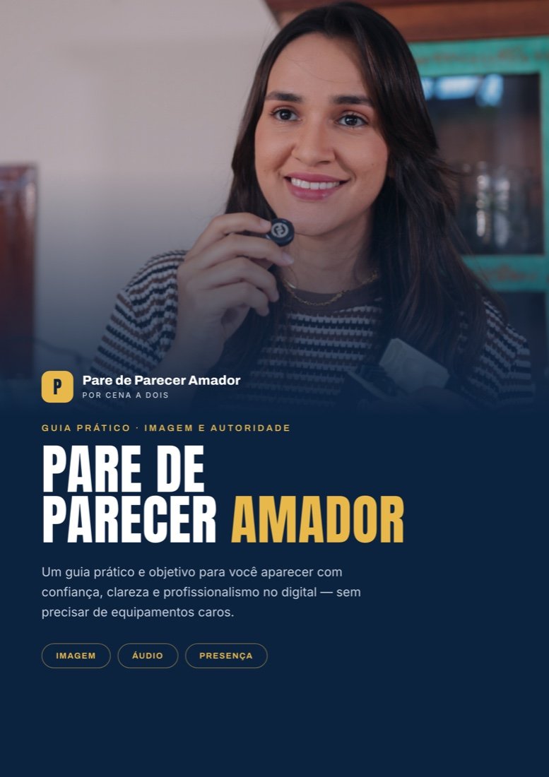 Capa do e-book do método Pare de Parecer Amador